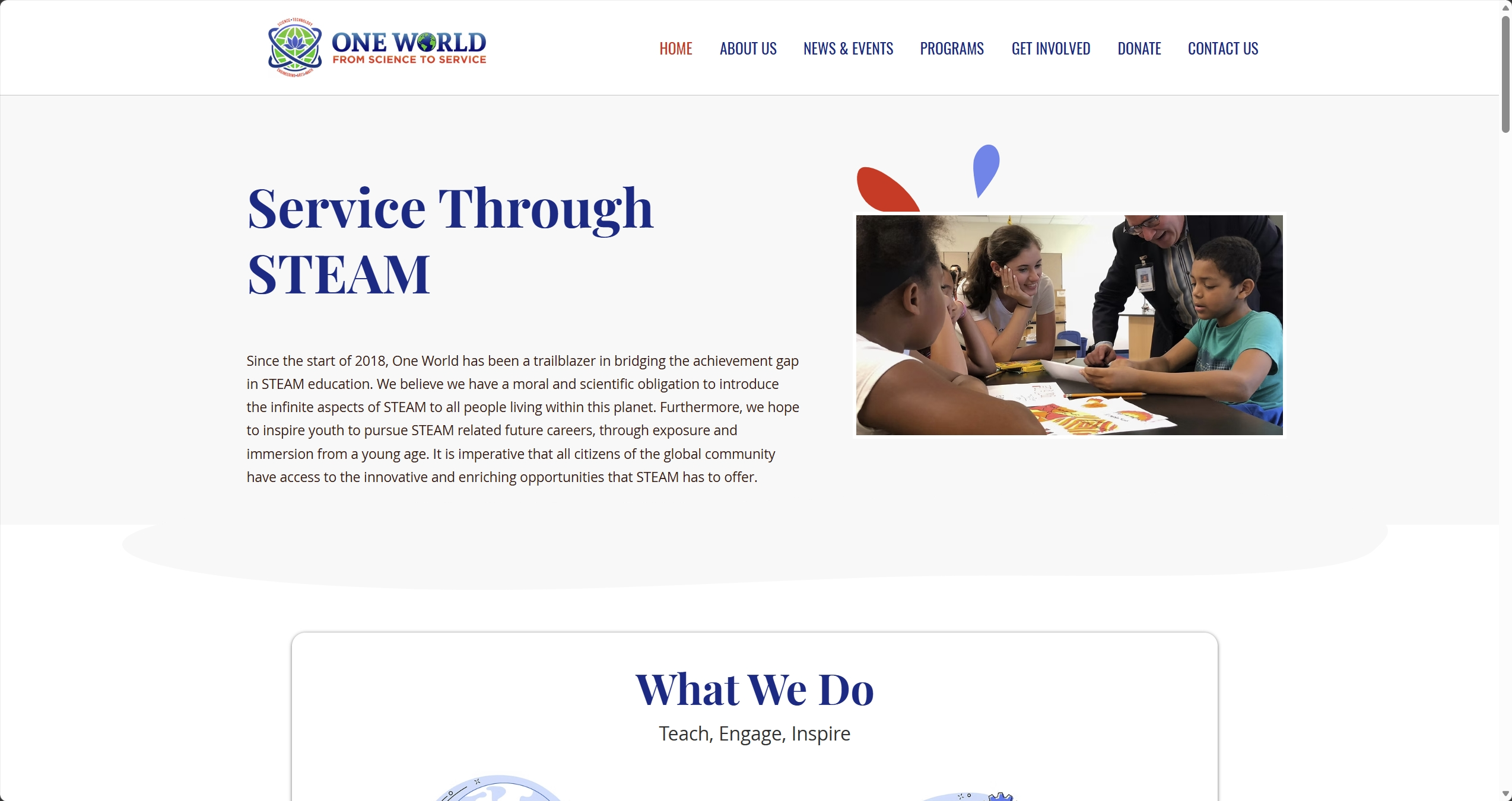 One World For STEAM Wix website