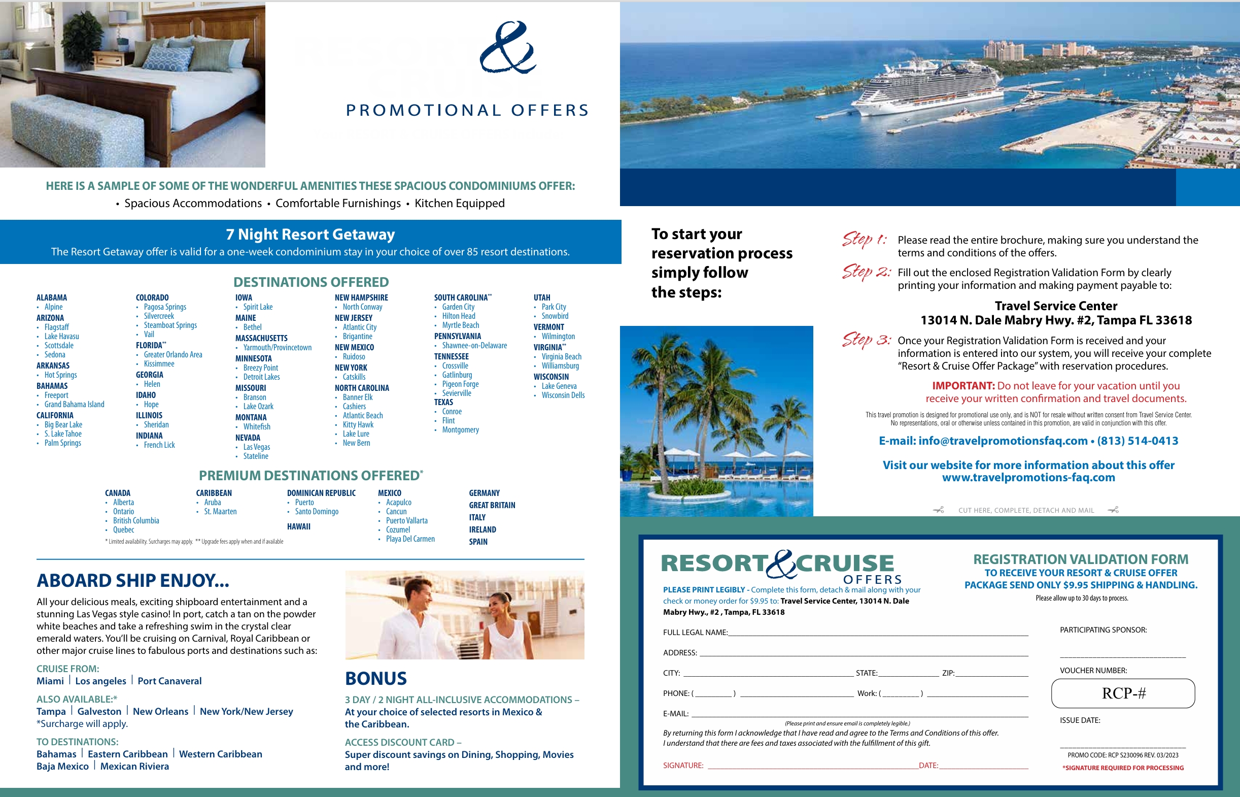 Sunrise Premiums travel incentive certificate